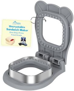 HOTEC Uncrustable Sandwich Maker, Crustless Sandwich Cutter and Sealer Food Grade Bread Cutter for Kids Lunch Box & Bento, Light Grey