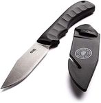 SOG Ace Field Fixed Blade Knife- Full Tang 3.8 Inch Clip Point Blade Survival Knife w/Cord Cutting Sheath and Easy-Grip Handle (ACE1001-CP), Black