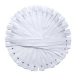 KGS Nylon Zippers for Sewing Crafts | Single Color Zippers for Making Bags, Pouches, Pillow Covers and Sewing Crafts Projects | 20 Pieces per Pack| Size: 12 Inch | Colour: White