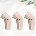 eha Set of 6 Earth-Friendly Cutting Chai Cups | 100 ml | Coffee Cup Made with Rice Husk & Bamboo Fibers | Microwave Safe Tea Set |Hot & Cold Coffee Mug, Milk & Tea Cup Set | Sand Castle