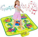 Oueyes Dance Mat Toys for 3-10 Year Old Girls Boys, Dinosaur Dance Pad with Led Lights 5 Game Modes Adjustable Volume Kids Dance Toys, Christmas Birthday Gifts for 3 4 5 6 7 8 9 10 Year Old Girls