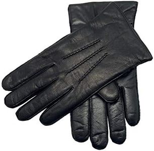 YISEVEN Men's Touchscreen Sheepskin Winter Leather Gloves Skin Tight with Button Genuine Luxury and Warm Hand Heated Fleece Fur Lined for Dress Driving Motorcycle Work Gifts, Black 10.5"/XXL
