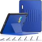 SEYMAC stock Case for iPad 9th/8th/7th Generation 10.2'', [Strong Magnetic] Auto Sleep/Wake Drop Proof Cover with [Multi-angle Stand] Pencil Holder, Card Slot for iPad 10.2 Inch 2021/2020/2019, Blue