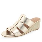 Aerosoles Women's Wilma Wedge Sandal, Soft Gold Pu, 8