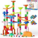 Marble Run, 135pcs Marble Maze Game Construction Building Toys for Kids, Marble Track Race Set STEM Learning Toys Gift for Boys Girls 3 4 5 6 7 8 9 10+