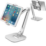 Techzere Tablet Stand, Swivel Mount Holder for Any Tablet & Smartphone with 4.7"-12.9" inches Screen, Camera & Portable Projector (White)