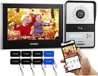 TMEZON 2 Wire Connected Video Door Phone,1080P WiFi Video Intercom with IP Touch Screen Monitor,Wired Camera Doorbell Night Vision,Open The Door Via Badges/APP,TuyaSmart