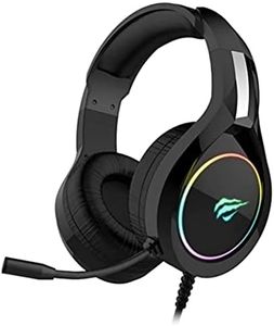 Havit RGB Gaming Headset with 3.5mm Headset Mic Splitter Xbox, Black
