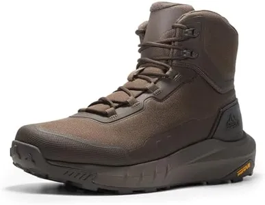 NORTIV 8 Men's Tactical Hiking Boot Lightweight Cushion Sole Boots for Work All Day Side Zipper Motorcycle Combat Military Boot Arch Support 8 Inches Terrascope,Size 8,Dark Brown,NMUMMT2503