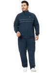 YHA Men's Plus Size Winter High Neck Tracksuit Teal Blue