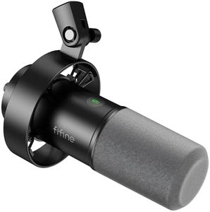 FIFINE Studio Dynamic Microphone, XLR/USB Microphone for Vocal, Podcasting, with Mute Button, Headphone Monitoring, Volume Knob, Metal Cardioid Dynamic Mic for Voice-Over, Recording-K688 Black