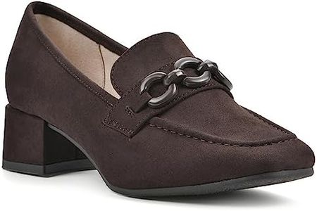 CLIFFS BY WHITE MOUNTAIN Women's Shoes Quinbee Block Heeled Loafer, Dk Brown/Suedette, 9.5