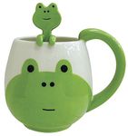 Decole Ceramic Frog Mug and Spoon, 12 oz.