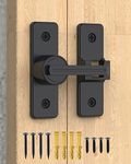 Gate Latches Flip Latch Safety Door Bolt Latch Lock, 3.8mm Heavy Duty Aluminum Alloy Door Latch for Sliding Swing Open Door, Wooden Fence, Barn Door, Shed, Garage, Yard (Matt Black-1 Pack)