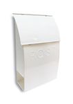 NACH Milano Pointed White Mailbox - Rustic Mailboxes for Outside with Newspaper Holder - Weather Resistant Rust-Proof Metal Mailbox with Powder Coated Finish - 9.5 x 4 x 15, MB-44904