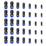 35Pcs Pneumatic Connectors, 4/6/8/10/12mm Push to Connect Fittings Tube Straight Fitting Reducer Adapter Quick Release Fitting Connectors for Air Water Hose