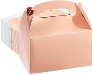 Juvale 24-Pack Treat Boxes - Candy Gable Boxes for Party Favors, Birthday, Wedding, Baby Shower (Rose Gold, 6.2x3.5x3.6 In)