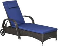Outsunny Wicker Chaise Lounge, Outd