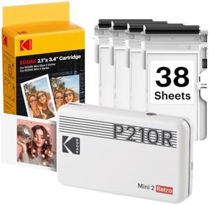 KODAK Mini 2 Retro 2x3 Portable Photo Printer, 38 Sheets, Bluetooth Smartphone Printer for iPhone & Android, Instant Color Prints, 4PASS Dye Sublimation, White