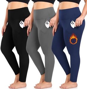 MOREFEEL Plus Size Leggings for Women-Stretchy X-Large-4X Tummy Control High Waist Spandex Workout Black Yoga Pants