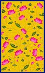 S2S Traditional Yellow Backdrop with Flowers Cloth | for Pooja Decoration Traditional Background Curtain Cloth | 8 Feet Height & 5 Feet Width