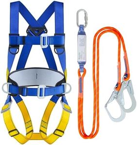 Universal Full Body Fall Protection Safety Harness with Dorsal D-Ring and Mating Buckle Legs，roofing harness construction harness ANSI/ASSP Compliant,internal Shock Absorbing landyard&Hook