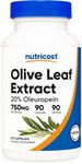 Nutricost Olive Leaf Extract (20% Oleuropein) 750 MG, 90 Capsules - Non-GMO, Gluten Free