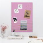 Navaris Fabric Memo Bulletin Board - 20" x 28" Velvet Memory Board for Wall to Display Photo Collages, Pictures, Notes - Includes 6 Push Pins - Lavender