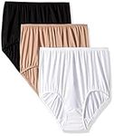 Olga Women's Without A Stitch 3 Pack Brief, Black/Toasted Almond/White, XL