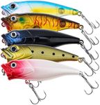 OriGlam 5pcs Fishing Popper Lure, F