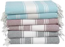 LANE LINEN Pool Towels, Turkish Beach Towels Oversized Set of 6, Pre-Washed, No Shrink, Quick Dry Travel Towel, Beach Towel for Women, Absorbent & Sand Free Towel, 39"x71" - Summer Color