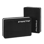 Amazon Brand - Symactive High Density Premium EVA Foam Yoga Block for Strength, Balance, and Flexibility, Odour Resistant, Regular Size (3 x 6 x 9 inches, Set of 2, Black)