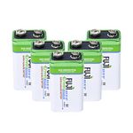 Fuji Enviromax 9V Super Alkaline Batteries - Eco-Friendly, Long Lasting, Powerful, No Harmful PVC & Heavy Metals Used – (5 Pack)