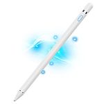 DOGAIN Active Stylus Pen for Touch Screens, Digital Stylish Pen 1.5mm Fine Point Rechargeable Pencil Compatible for Android/iOS/iPad/Pro/Air/Mini/Cellphone and Other Tablets （White）