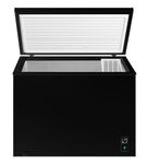 Cookology CCFZ300BK Freestanding Chest Freezer 293L Capacity for Garages, Outbuilding and Sheds, Featuring Basket, Refrigeration Mode, Temperature Control and 4 Star Freezing Rating - In Black