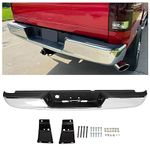 ECOTRIC Rear Step Bumper Steel & Plastic Fleetside Styleside Chrome Compatible With 2002-2009 Dodge Ram 1500 2500 3500 Rear Bumper Replacement for CH1103111