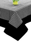 Kuber Industries 100% Cotton 4 Seater Centre Table Cover for Living Room | Teapoy Teepai Cover Cloth for Glass Table | Designer Study table Cloth Aesthetic & Dastarkhwan for Dining Table (Black)