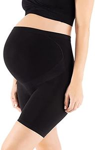 Belly Bandit Thigh Disguise Maternity Support Shorts - Smoothing Anti-Chafing Maternity Shapewear Shorts that Grows with You Every Trimester, Black, X-Large