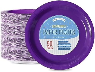 Tyzarglef Disposable Paper Plates Purple, 50 Count 9” Dinner Plates Bulk for Party Supplies, Colored and Sturdy Party Plates for Birthday, Halloween, Baby shower, Bridal party supplies