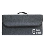 House of Quirk Car Trunk Organizers Large Anti Slip Car Trunk Compartment Boot Cleaning Supplies Storage Organizer Utility Tool Bag (Dark Grey) (Felt)