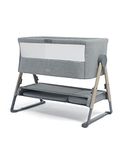 Mamas & Papas Lua Bedside Crib, Removable Bassinet, Drop-down Sides, includes Mattress, 0-6 Months, Grey