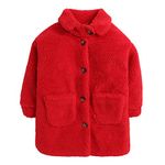 Hopscotch Girls Fiber Solid Long Coat in Red Color for Ages 6-7 Years (LSM-3806516)