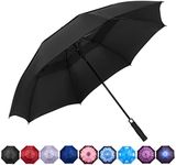 Goothdurs 62 Inches Golf Umbrella Automatic Open Windproof Waterproof Large Double Canopy Vented Rain Stick Umbrellas for Men Women