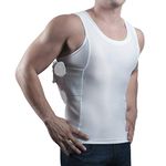 ConcealmentClothes Men's Compression Undercover- Concealed Carry Holster Tank Top Shirt - White - Medium