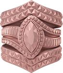 Rinfit Silicone Rings for Women - Bridal Rings Sets, Engagement Ring or Promise Ring & Stackable Rings - Silicone Diamond Rings for Women - Rubber Wedding Rings For Women & Silicone Wedding Bands Women - Workout Rings - Rose Gold - Size 9