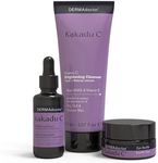 DERMAdoctor 20% Vitamin C Face Serum 0.5 fl oz Cleanser 2.37 fl oz with Caffeine Eye Cream Vitamin E & Ferulic Acid | Kakadu C Anti Aging, Hydrating & Discoloration Correcting Serum