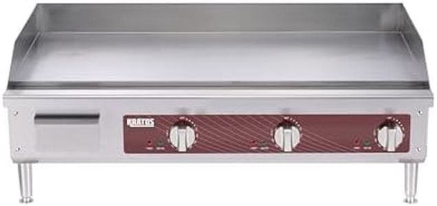 Kratos 36" Wide Commercial Electric Countertop Griddle, Flat Stainless Steel Grill for Restaurants, 208/240V, 7488/10080W (29M-153)