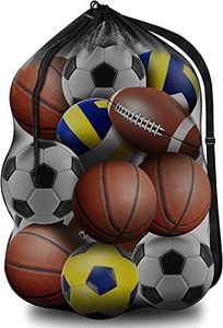 BROTOU Extra Large Sports Ball Bag Mesh, Basketball Bags Team Balls, Adjustable Shoulder Strap, Team Work Ball Bags for Holding Soccer, Football, Volleyball, Swimming Gear (30” x 40��”) (1PCS)