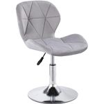 Charles Jacobs Static Swivel Geometric Design Chair with Adjustable Height - Grey Velvet