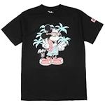 Neff Disney Men's Mickey Mouse The Original Tropical Beach Graphic Print Adult T-Shirt, Black, Medium